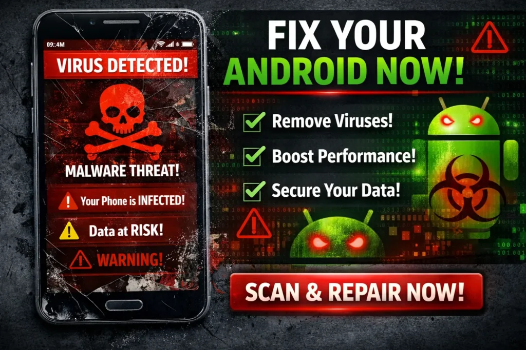 fix advertisement virus android Error