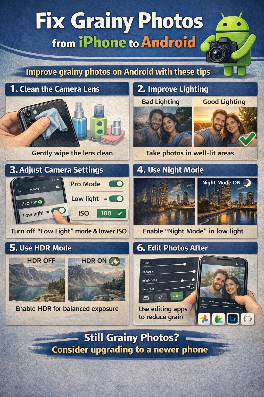 fix grainy photos android