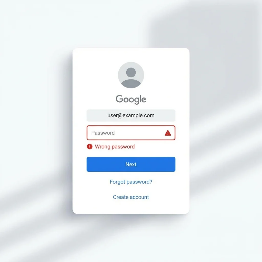 Recover Hacked Google Account - Sign-In Error Message