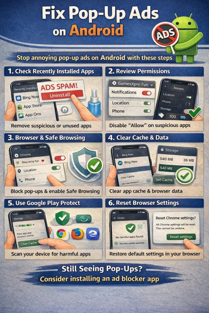 Fix pop up ads android Error